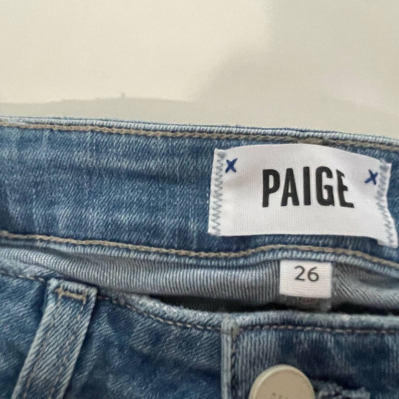 Paige Womens Size 26 Hoxton Ankle Jeans Medium Wash Light Distressing - Picture 7 of 7